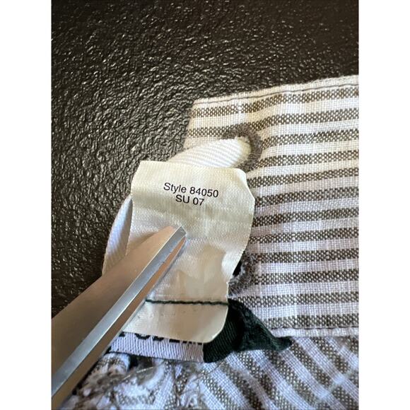 J Crew Sailor Button Midi Skirt Size 0 Brown Stripe Linen Lace Up Coastal Beach - Picture 7 of 9